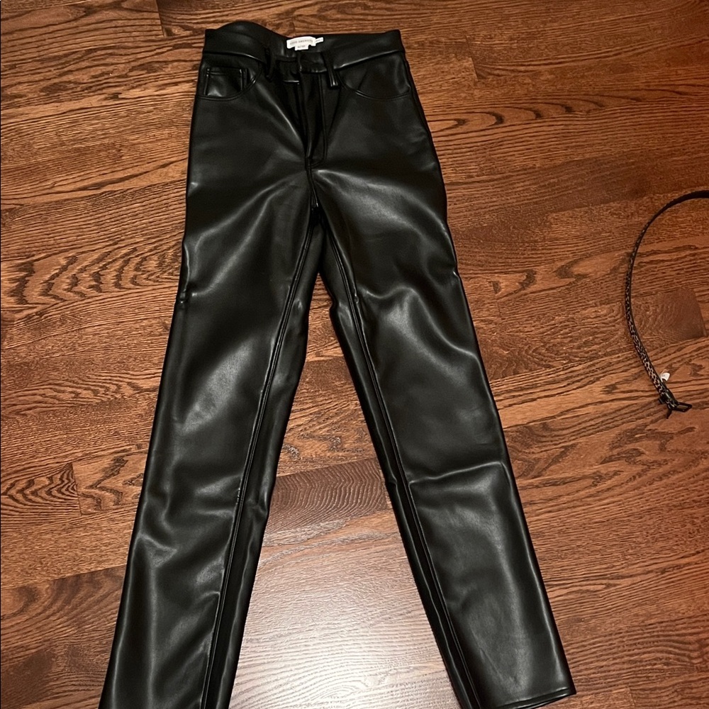 Good American Black Faux Leather Pants